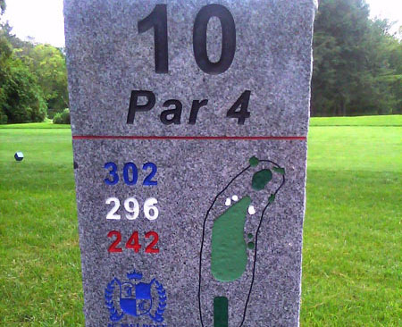 Polished Stone Yardage Marker Signs